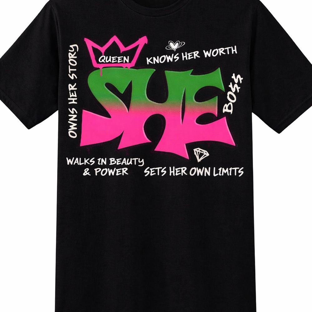 Bold Black and Pink Graphic Tee